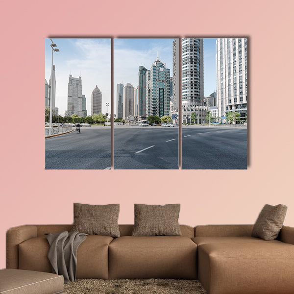 The century avenue of street scene in shanghai Lujiazui, China wall art