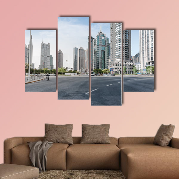 The century avenue of street scene in shanghai Lujiazui, China wall art