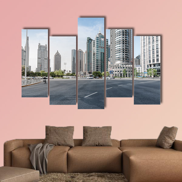 The century avenue of street scene in shanghai Lujiazui, China wall art