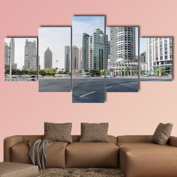 The century avenue of street scene in shanghai Lujiazui, China wall art