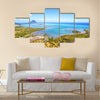 Helicopter flight over the island at Mauritius Multi panel canvas wall art