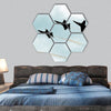 Supersonic Jets Silhouettes hexagonal canvas wall art