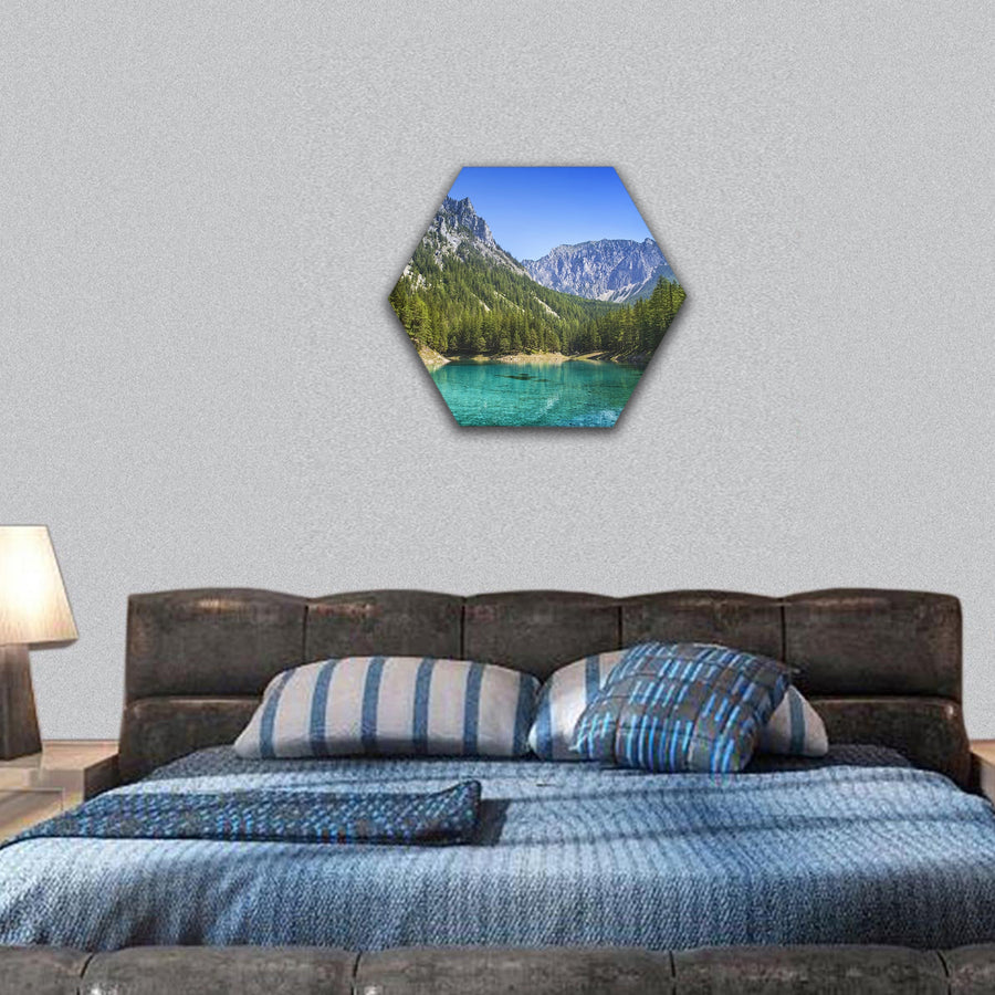 Green Lake in Styria, Austria hexagonal canvas wall art