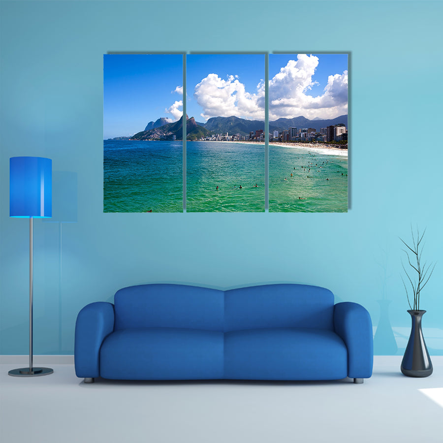 A beautiful Ipanema Leblon beach in de Janeiro brazil Multi Panel Canvas Wall Art