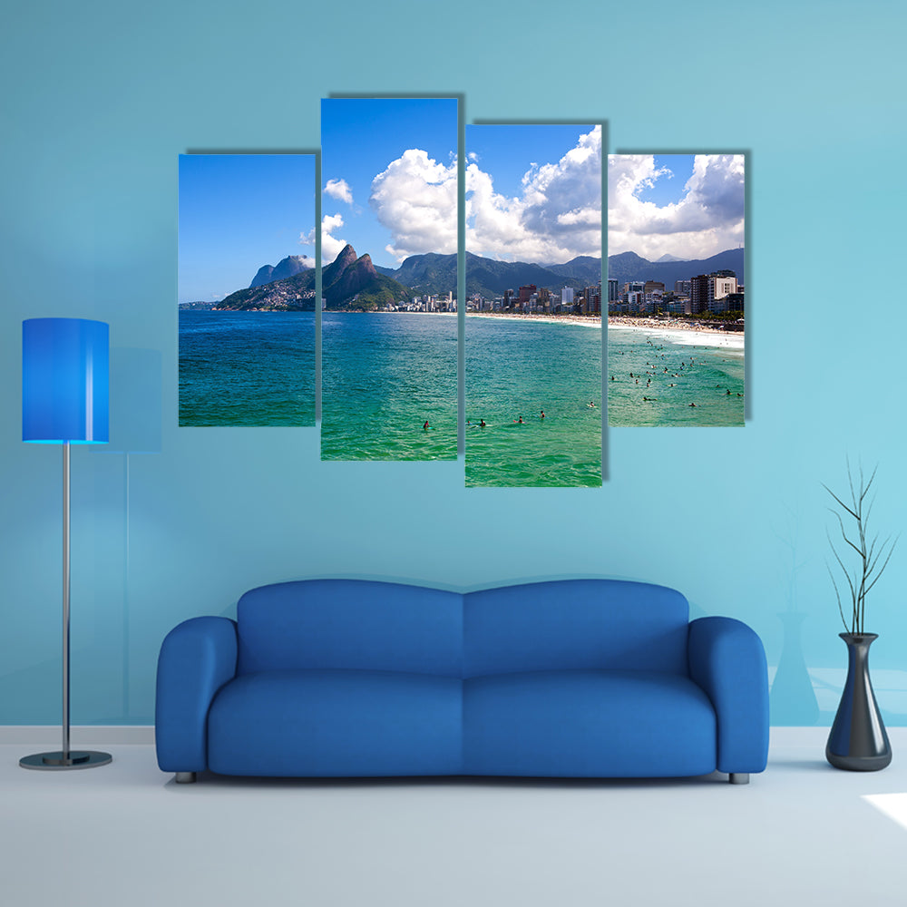 A beautiful Ipanema Leblon beach in de Janeiro brazil Multi Panel Canvas Wall Art
