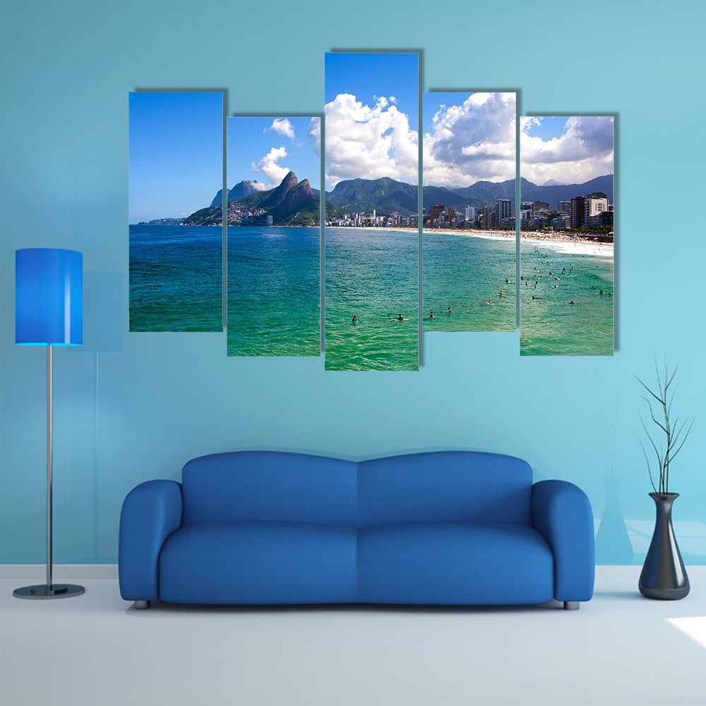 A beautiful Ipanema Leblon beach in de Janeiro brazil Multi Panel Canvas Wall Art