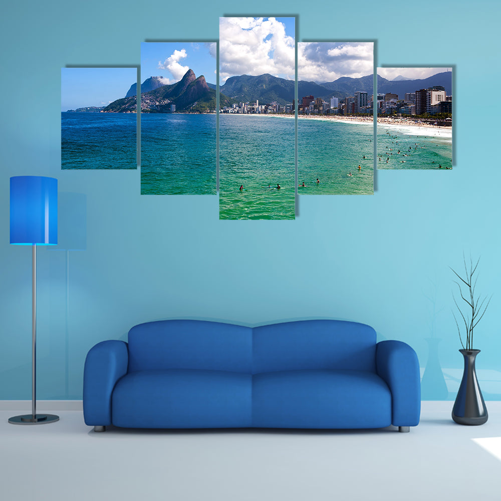 A beautiful Ipanema Leblon beach in de Janeiro brazil Multi Panel Canvas Wall Art