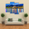 Scenic summer evening panorama of Black Sea pier and port harbor in Ukraine Multi panel canvas wall art