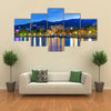 Scenic summer evening panorama of Black Sea pier and port harbor in Ukraine Multi panel canvas wall art