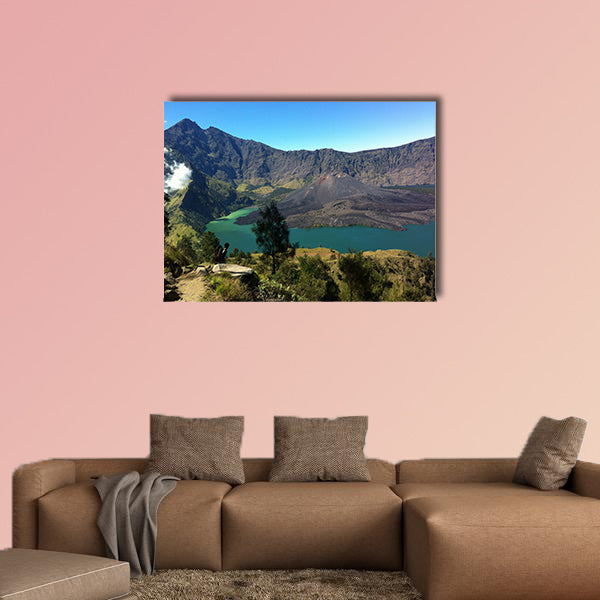 Mount Rinjani and Segara Anak Lake with Gunung baru  wall art