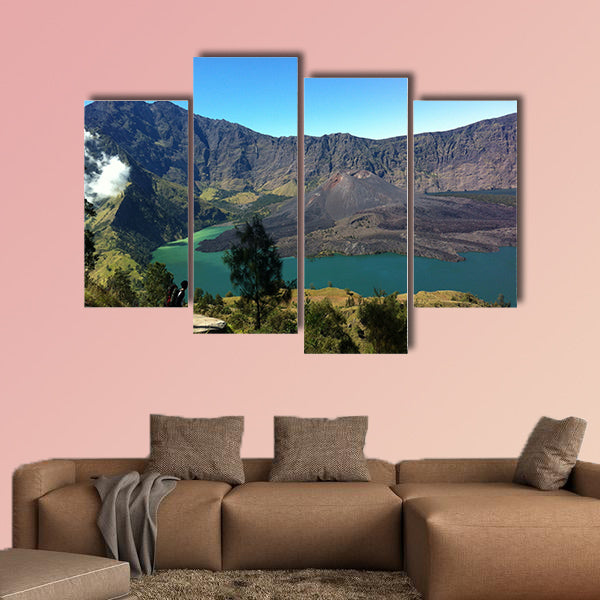 Mount Rinjani and Segara Anak Lake with Gunung baru  wall art