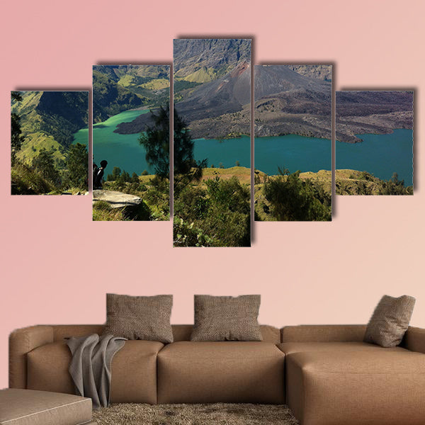 Mount Rinjani and Segara Anak Lake with Gunung baru  wall art