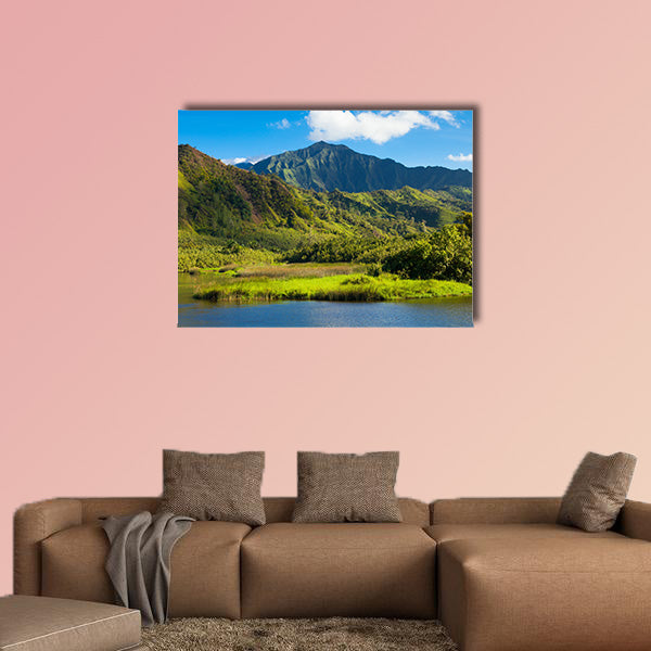Lush mountains at the North coast of Kauai Island, Hawaii Multi panel canvas wall art