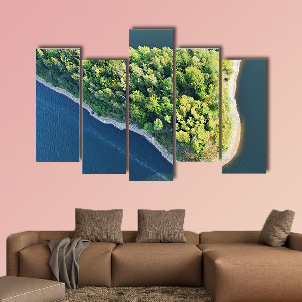 Aerial view of the coast multi panel canvas wall art