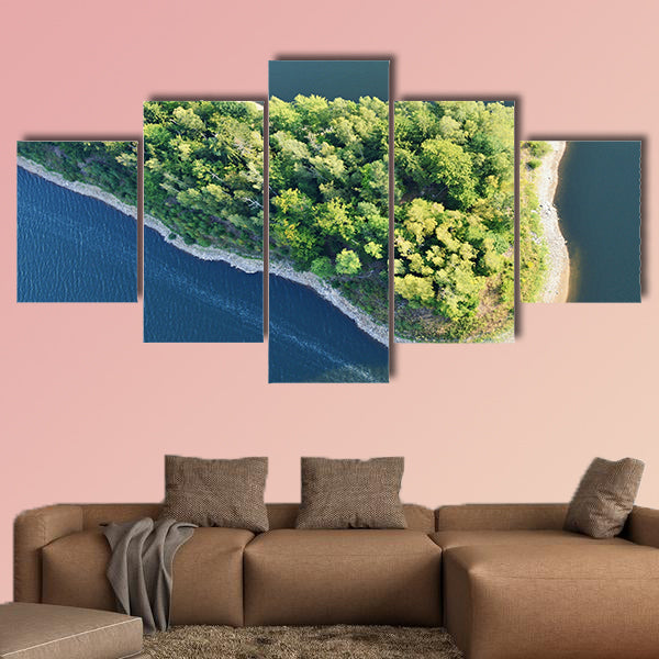Aerial view of the coast multi panel canvas wall art