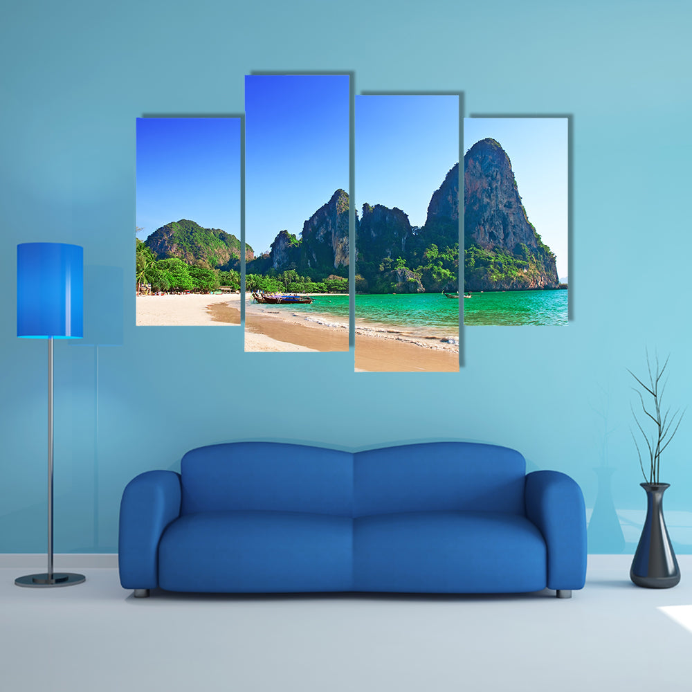 The Railay beach in Krabi, Thailand, Asia Multi Panel canvas wall art