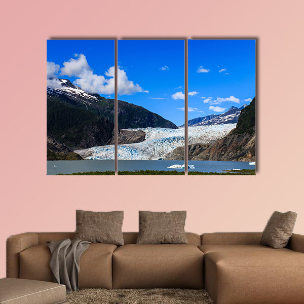 Mendenhall Glacier and Lake in Juneau in the Alaska, multi panel canvas wall art