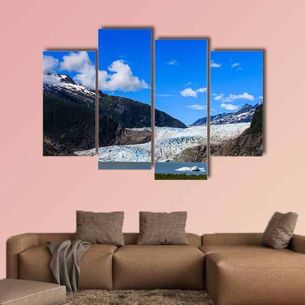 Mendenhall Glacier and Lake in Juneau in the Alaska, multi panel canvas wall art