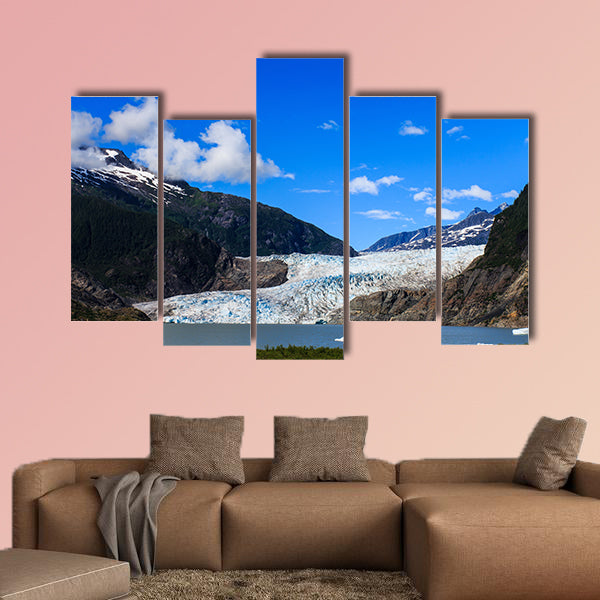 Mendenhall Glacier and Lake in Juneau in the Alaska, multi panel canvas wall art