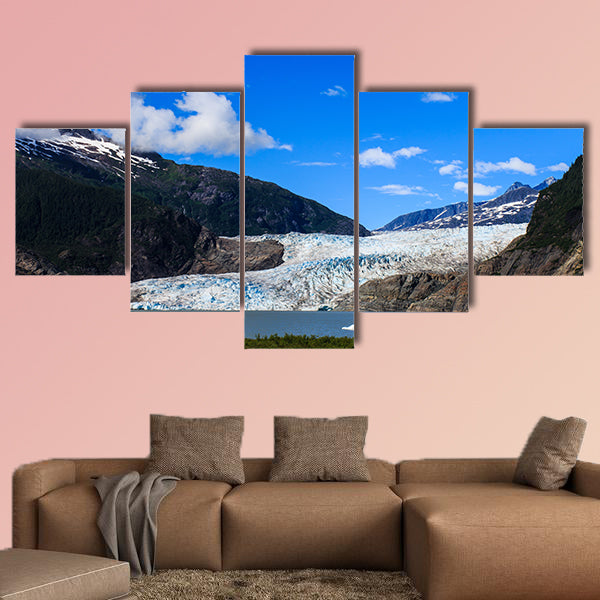 Mendenhall Glacier and Lake in Juneau in the Alaska, multi panel canvas wall art