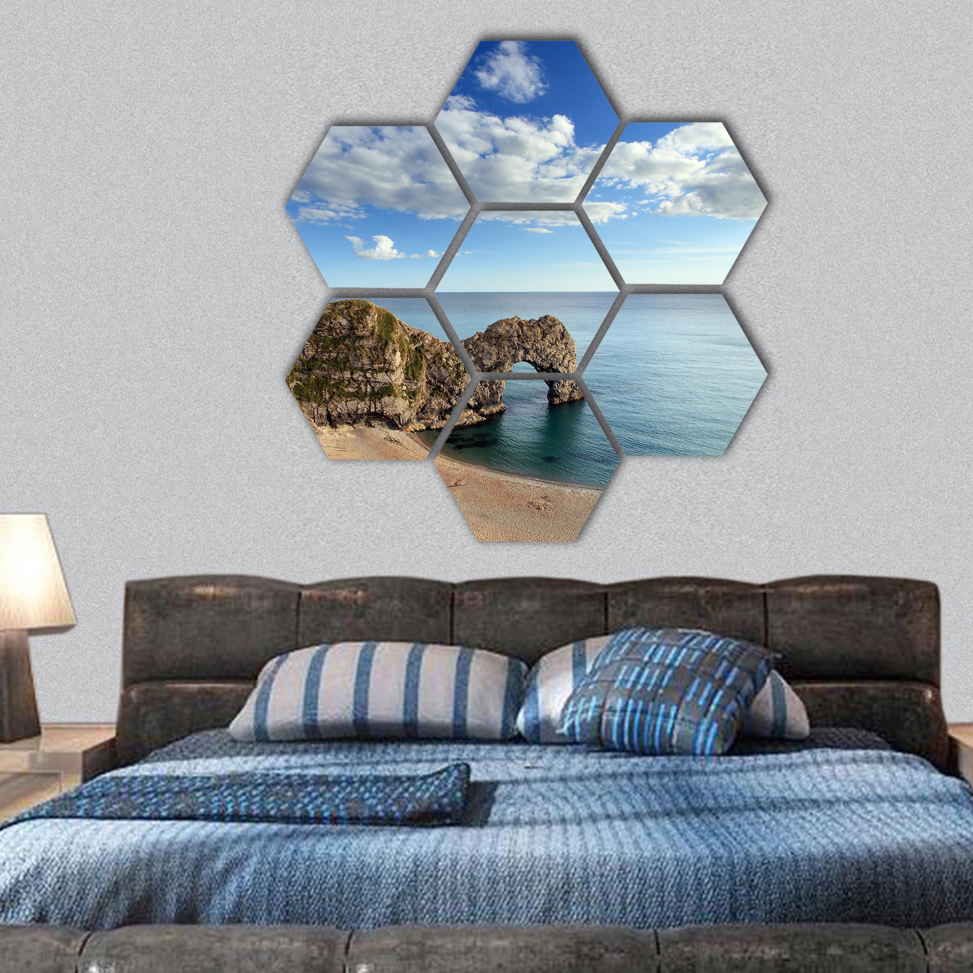 Durdle Door Dorset England hexagonal canvas wall art