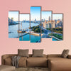 Shanghai morning, beautiful Huangpu River and the bund, China multi panel canvas wall art