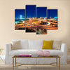 modern city highway overpass at night  multi panel canvas wall art