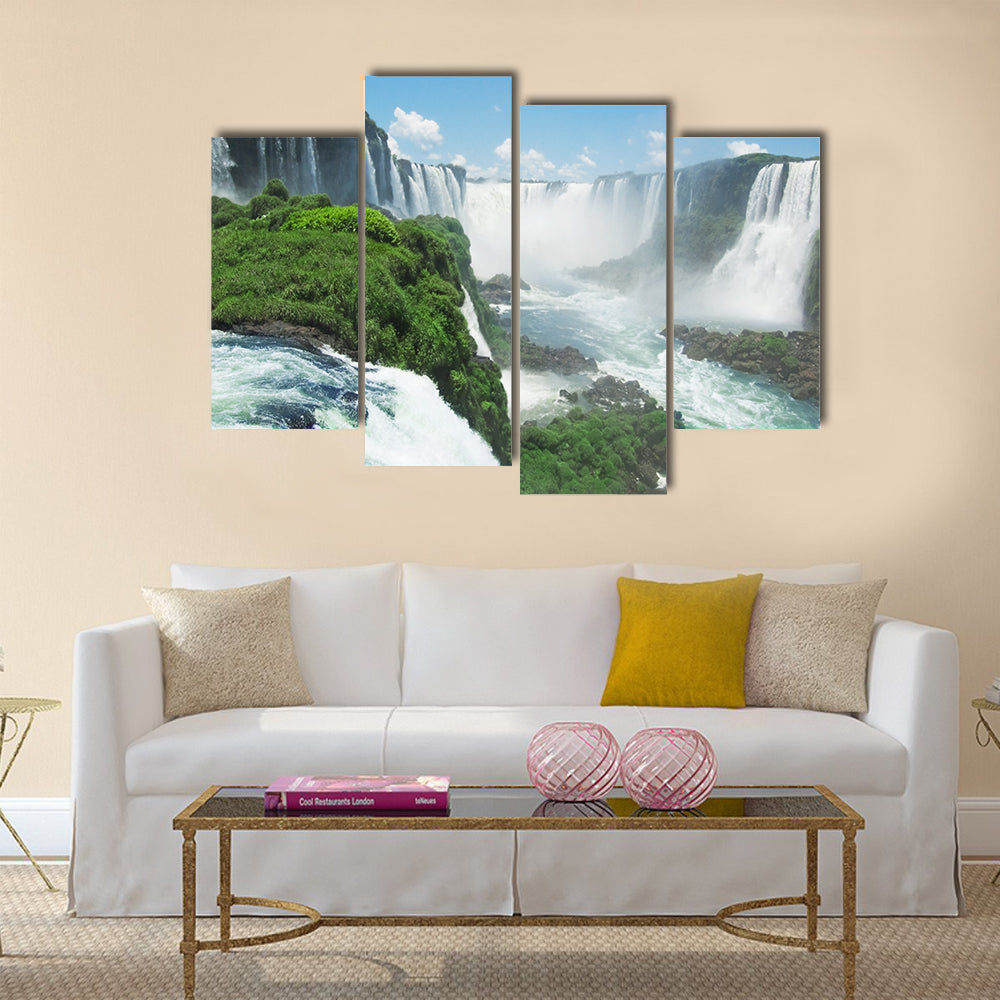 The famous Iguazu Falls on the border of Brazil and Argentina Multi Panel Canvas Wall Art