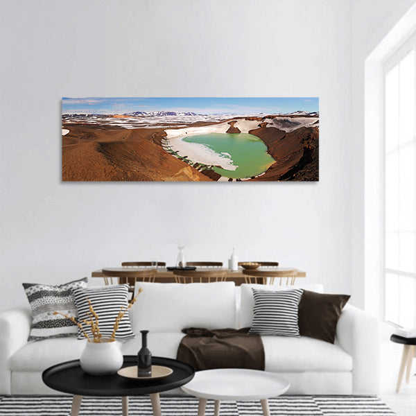 Volcano Krafla, Iceland panoramic canvas wall art