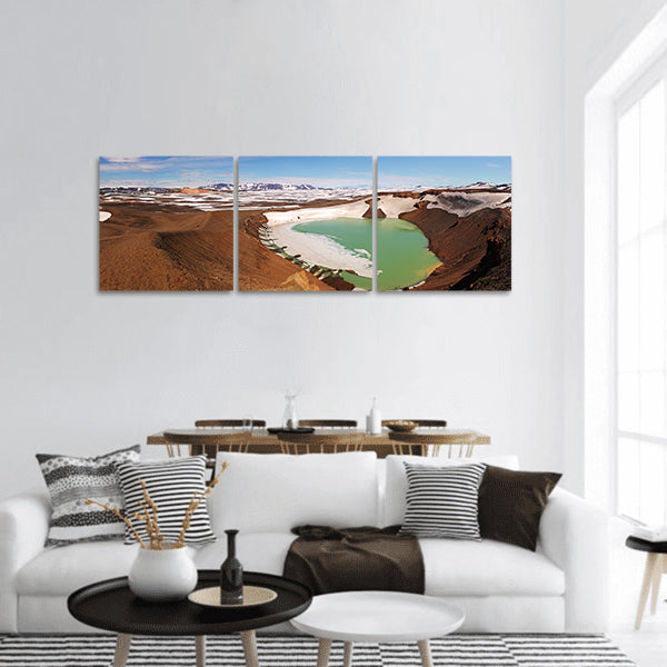 Volcano Krafla, Iceland panoramic canvas wall art