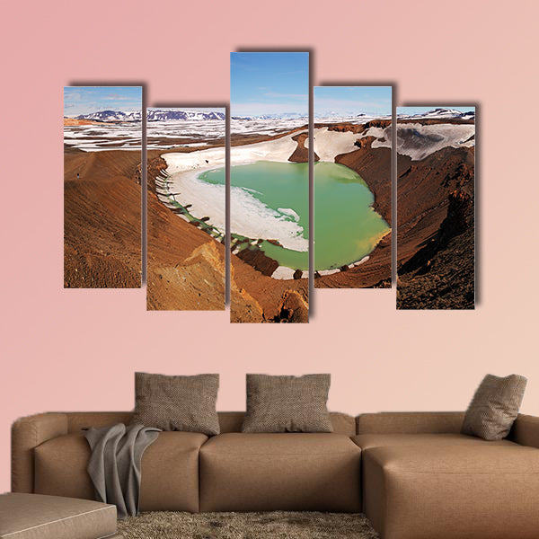 Volcano Krafla, Iceland multi panel canvas wall art