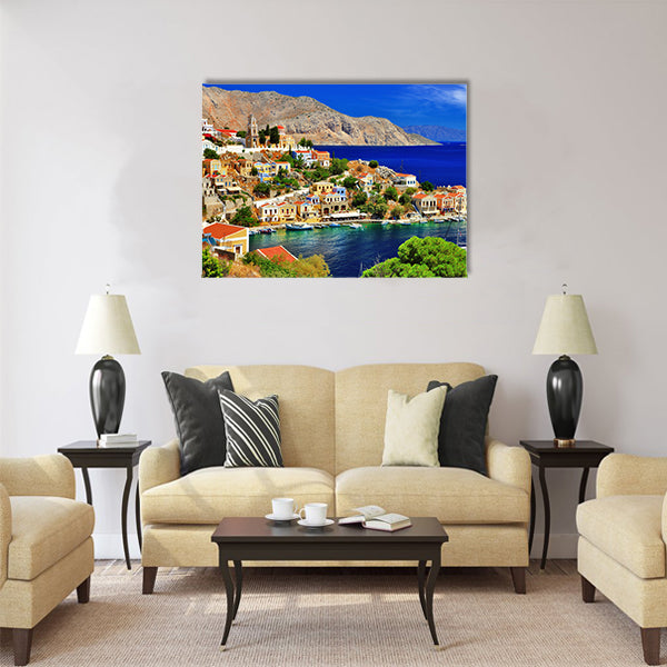 Pictorial Greece - Symi island, Dodecanese Multi Panel Canvas Wall Art