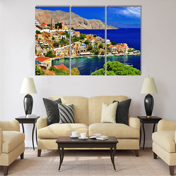 Pictorial Greece - Symi island, Dodecanese Multi Panel Canvas Wall Art