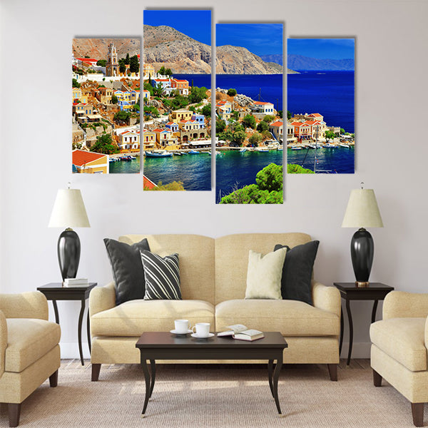 Pictorial Greece - Symi island, Dodecanese Multi Panel Canvas Wall Art