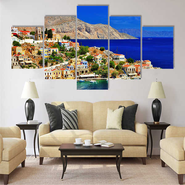 Pictorial Greece - Symi island, Dodecanese Multi Panel Canvas Wall Art
