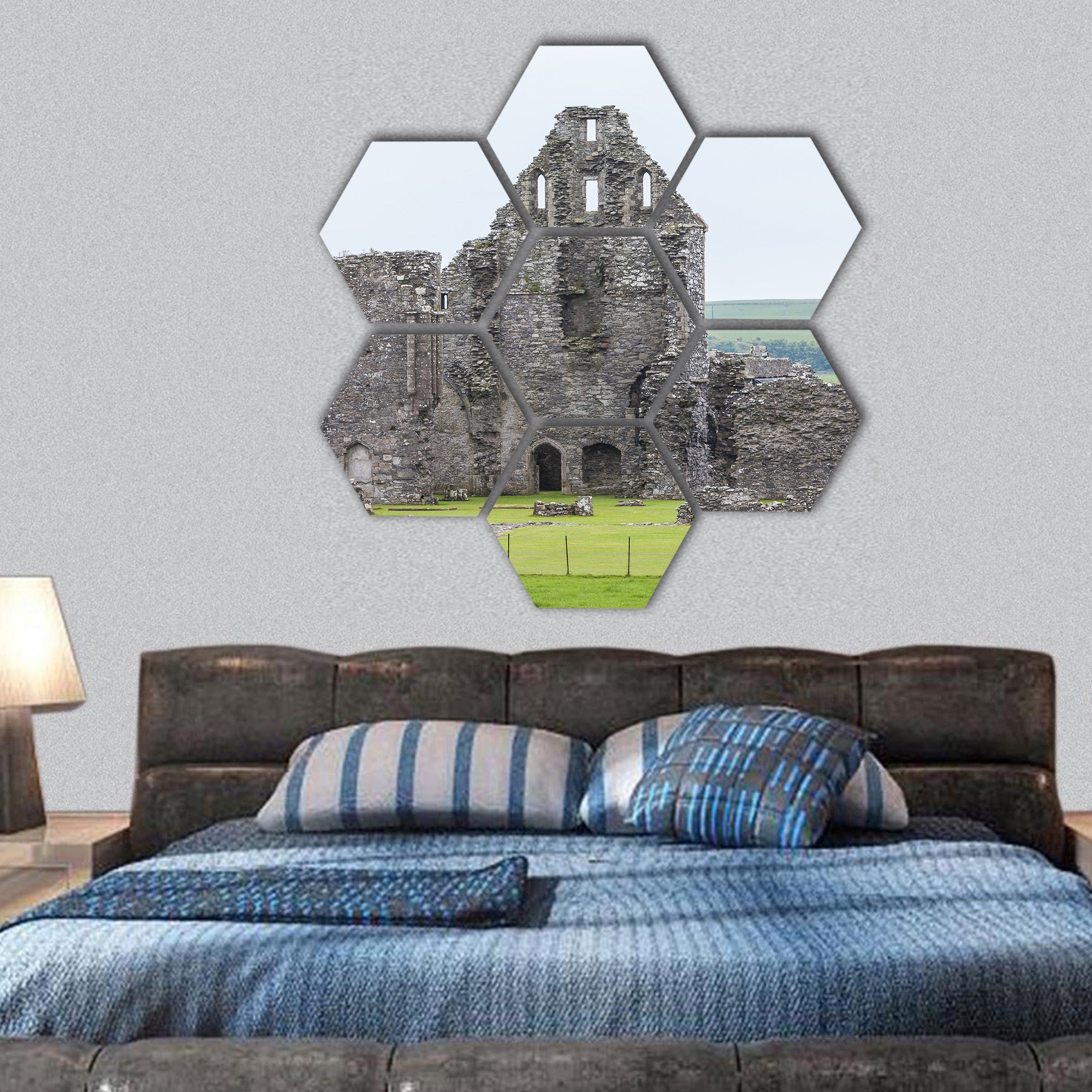 Ruins of Glenluce Abbey, Scotland hexagonal canvas wall art