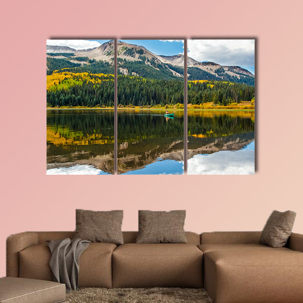 The Lost Lake in autumn, in the Colorado multi panel canvas wall art