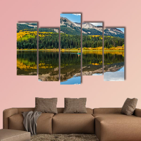 The Lost Lake in autumn, in the Colorado multi panel canvas wall art