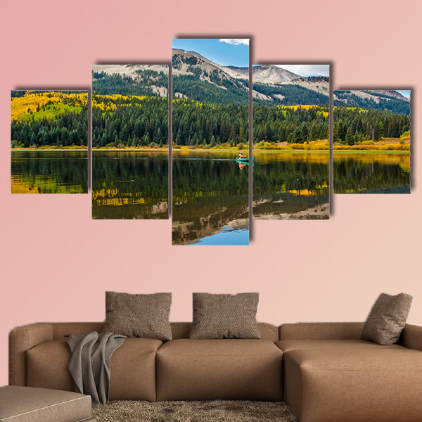 The Lost Lake in autumn, in the Colorado multi panel canvas wall art
