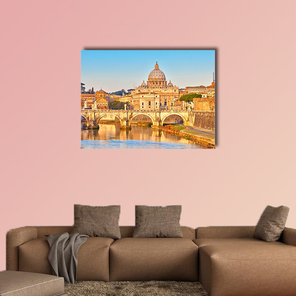 View at Tiber and St Peter multi panel canvas wall art