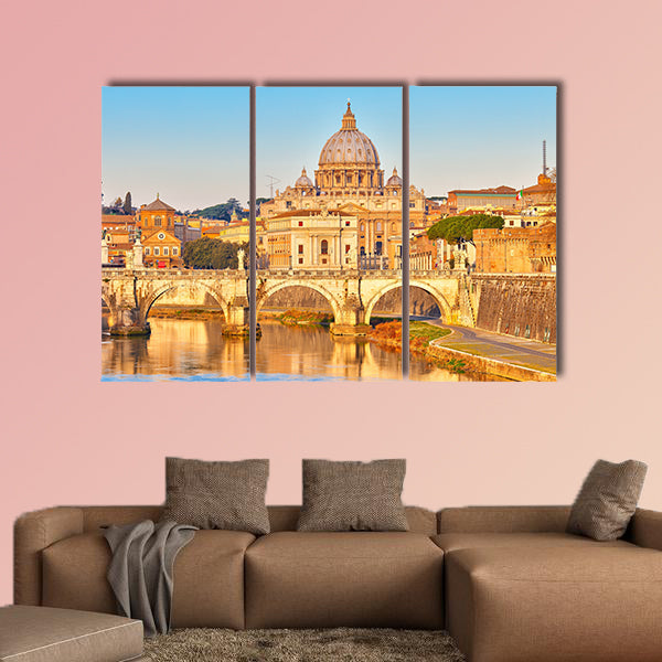 View at Tiber and St Peter multi panel canvas wall art