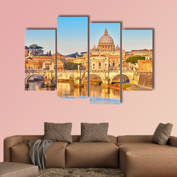 View at Tiber and St Peter multi panel canvas wall art