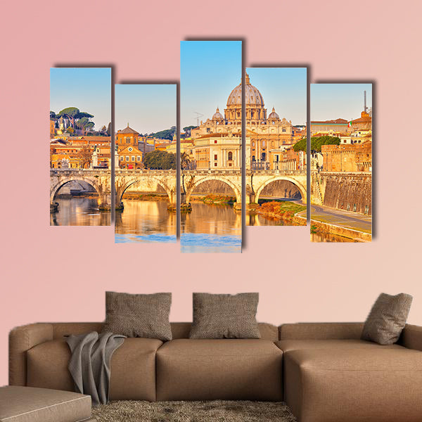 View at Tiber and St Peter multi panel canvas wall art