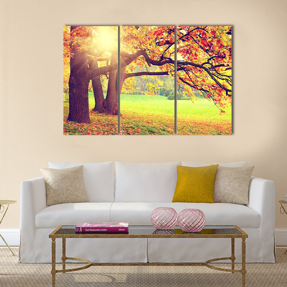Autumn landscape Multi panel canvas wall art