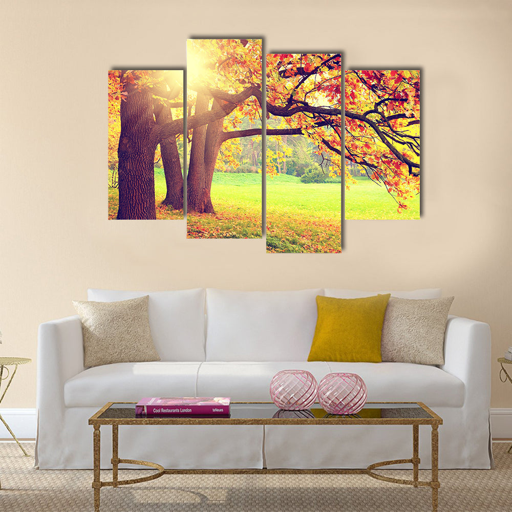 Autumn landscape Multi panel canvas wall art