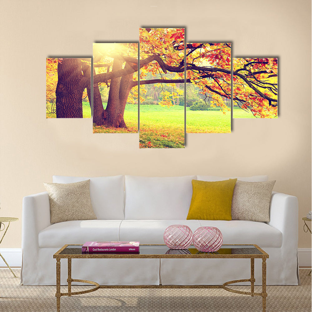 Autumn landscape Multi panel canvas wall art