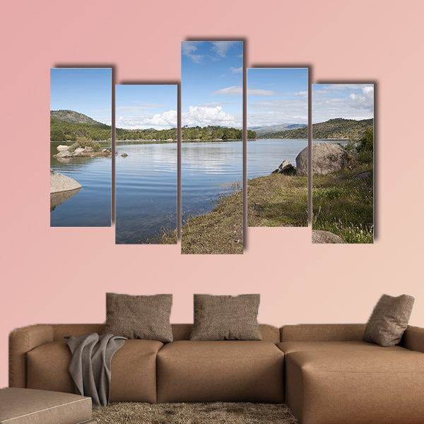 Reservoir of El Burguillo, Avila, Spain Multi Panel Canvas Wall Art