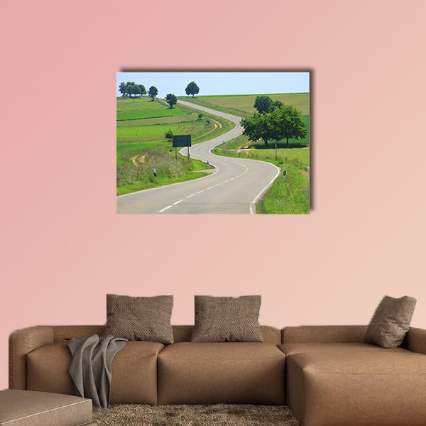 Curvaceous country road on the Swabian Alb, Baden, Germany wall art
