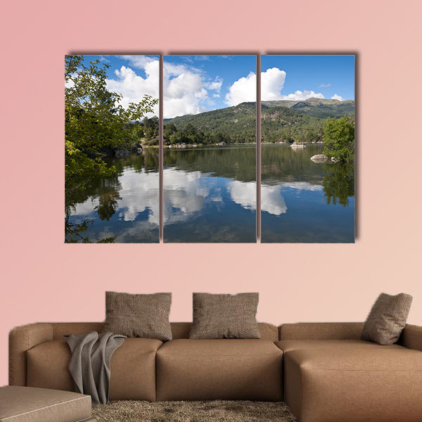 Views of the reservoir of El Burguillo, Avila, Spain Multi panel canvas wall art