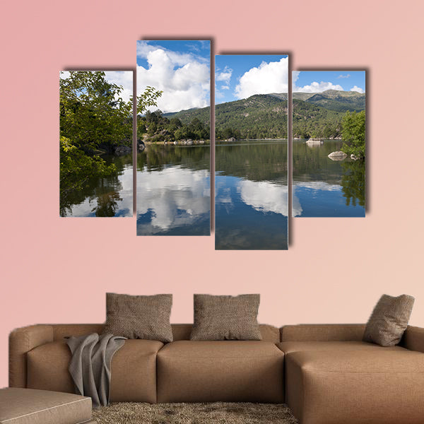 Views of the reservoir of El Burguillo, Avila, Spain Multi panel canvas wall art